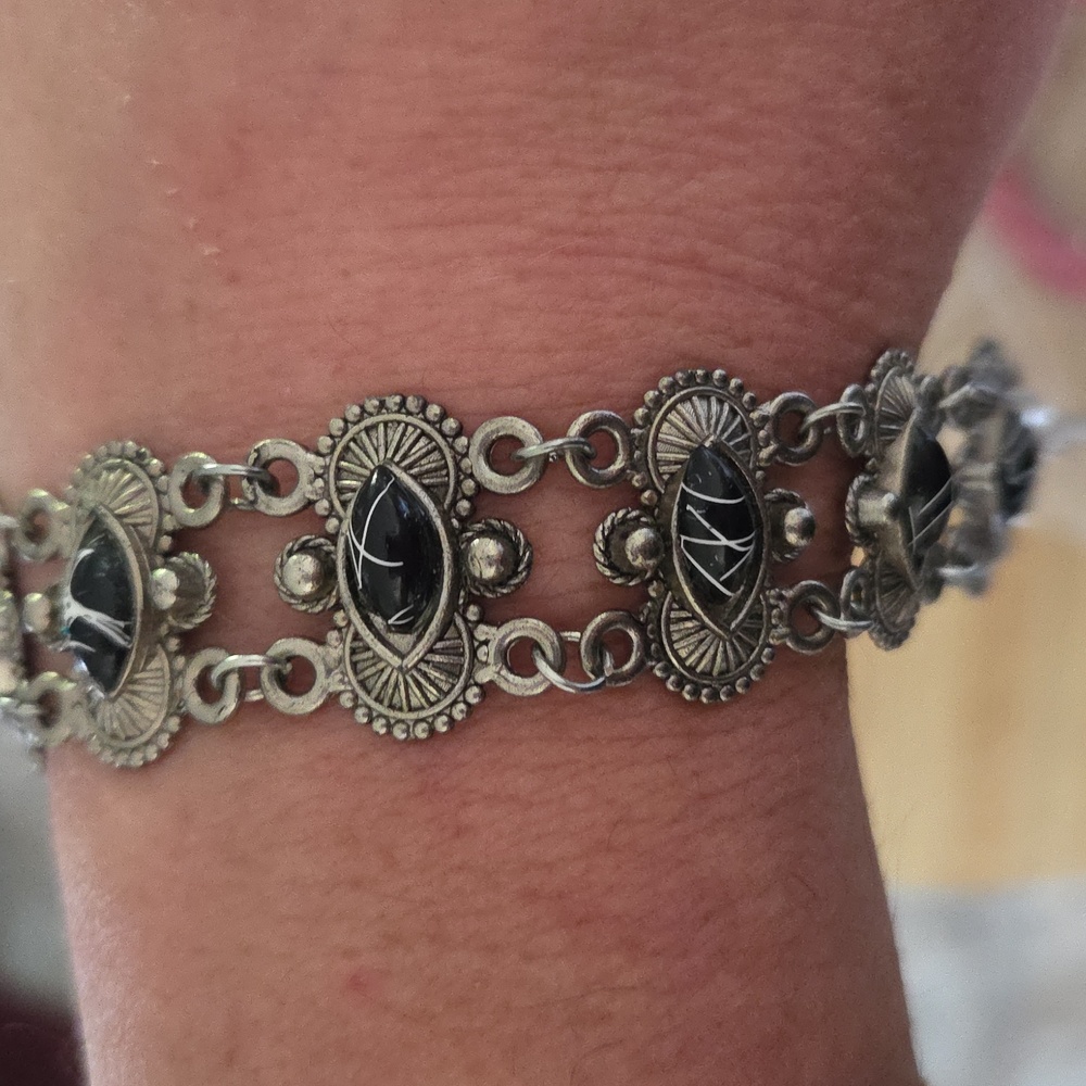 Black & silver BOHO Vintage bracelet